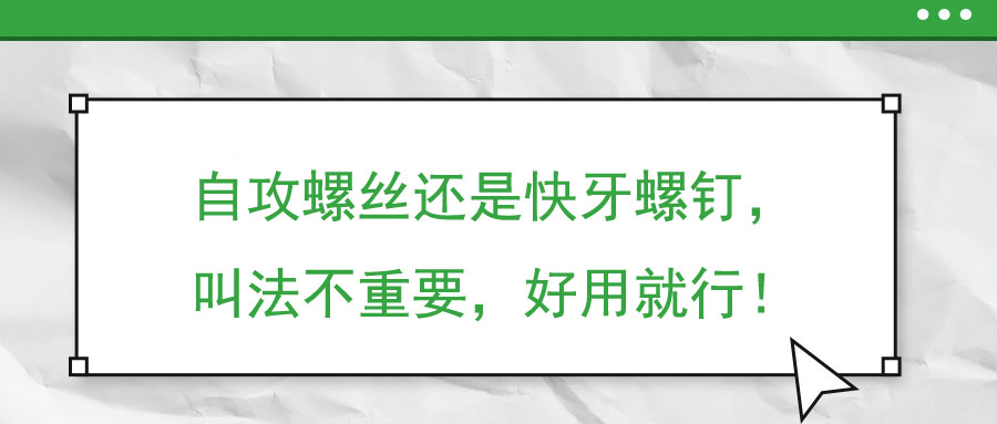 自攻螺絲還是快牙螺釘，叫法不重要，好用就行！